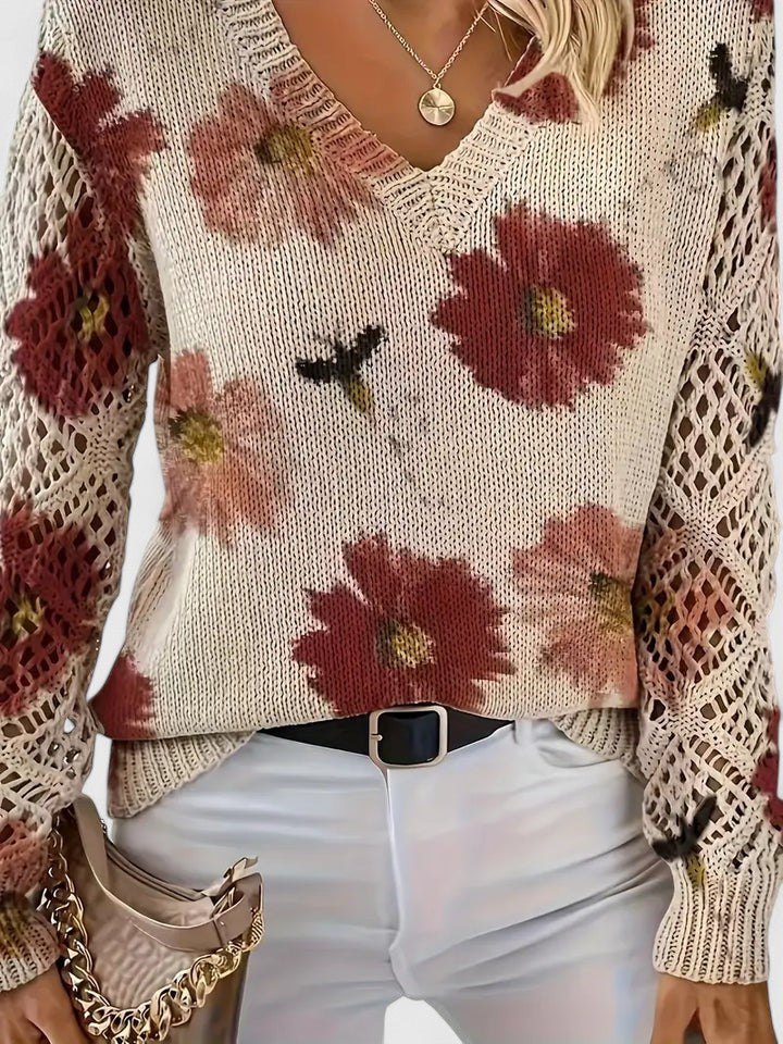 Magnolia | Pull élégant avec motif floral