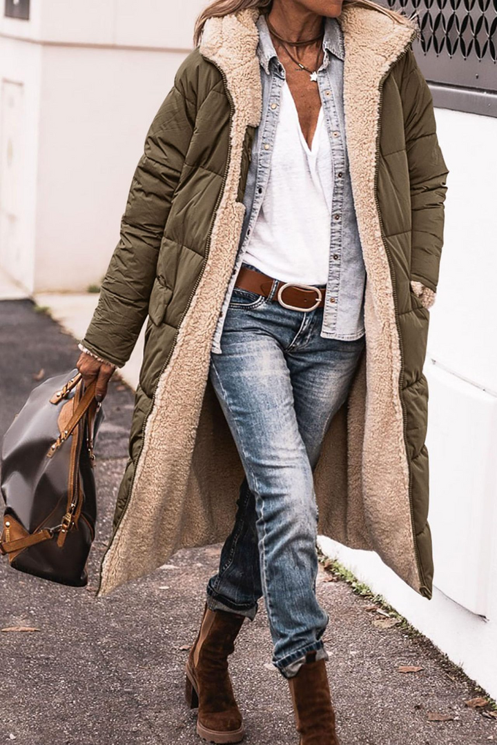 Johna – Manteau Réversible en Sherpa Luxe