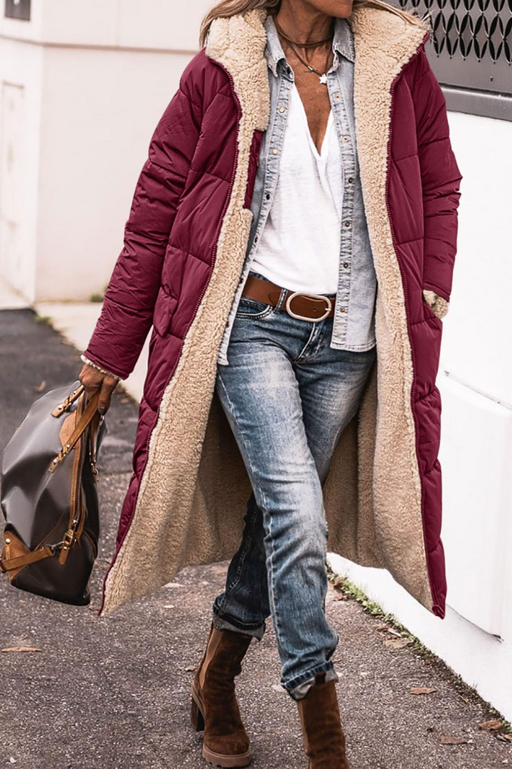 Johna – Manteau Réversible en Sherpa Luxe