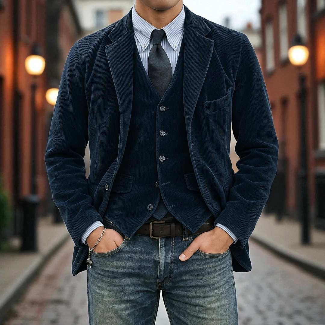 Tommy | Ensemble de 2 pièces : Blazer et Gilet en Velours Côtelé