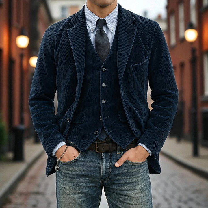 Tommy | Ensemble de 2 pièces : Blazer et Gilet en Velours Côtelé