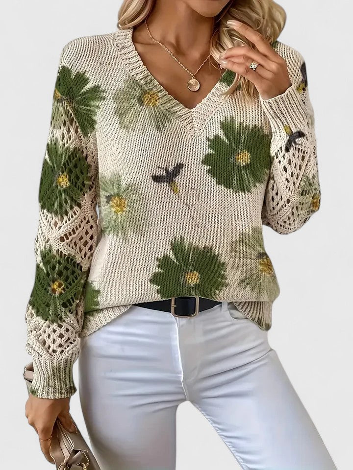 Magnolia | Pull élégant avec motif floral