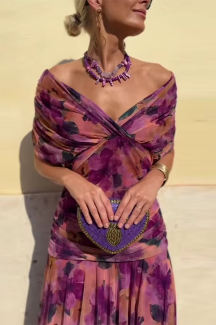 Louise | Robe de Soirée Maxi Élégante avec Décolleté en V