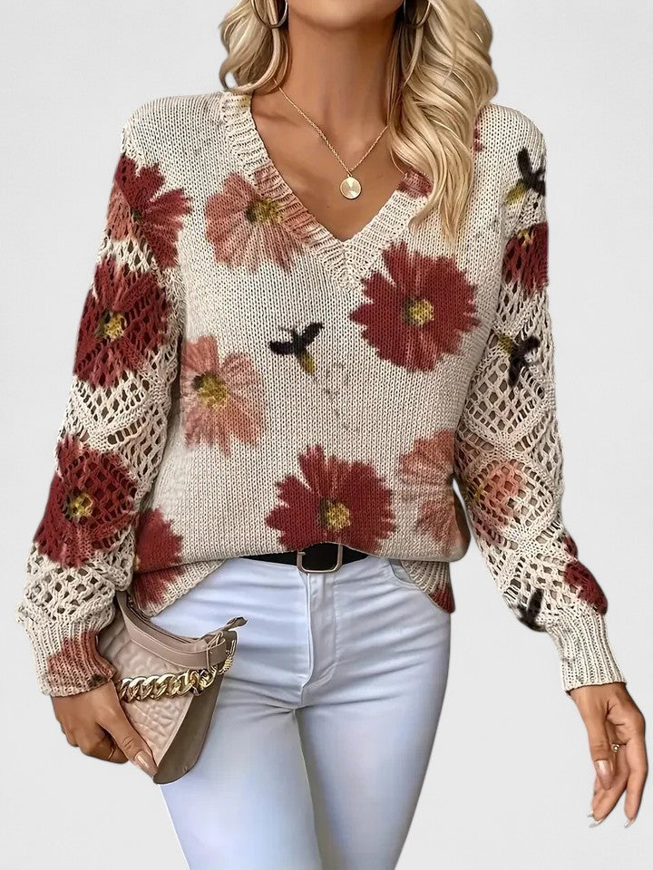 Magnolia | Pull élégant avec motif floral