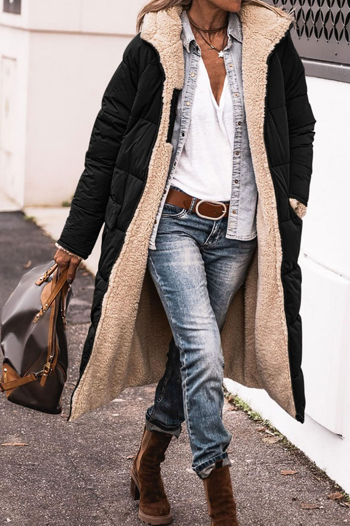 Johna – Manteau Réversible en Sherpa Luxe