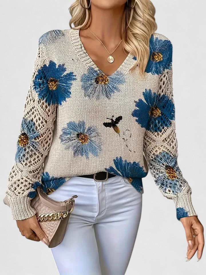 Magnolia | Pull élégant avec motif floral