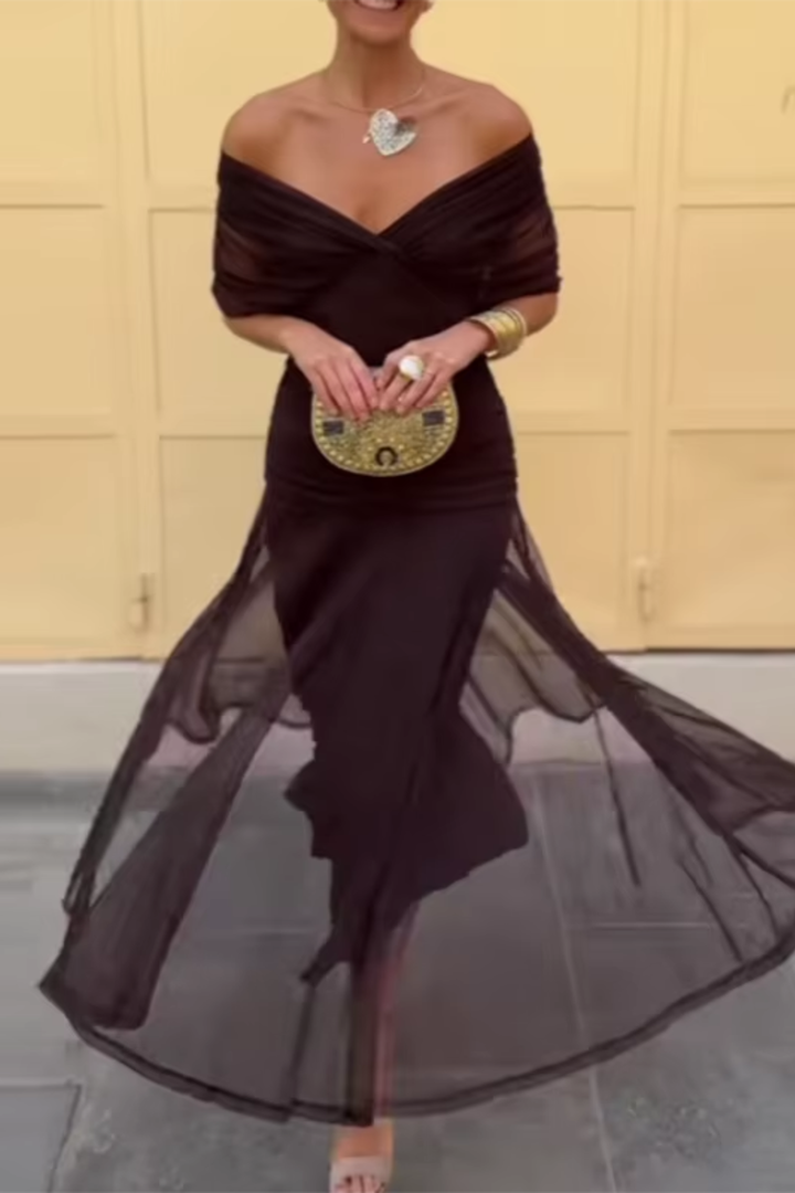 Louise | Robe de Soirée Maxi Élégante avec Décolleté en V