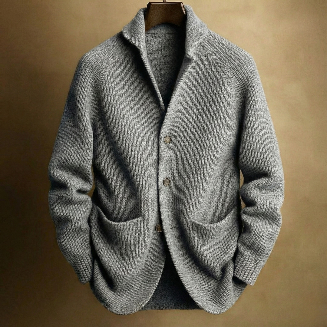 SILVORO | CARDIGAN EN LAINE CÔTELÉE POUR HOMME