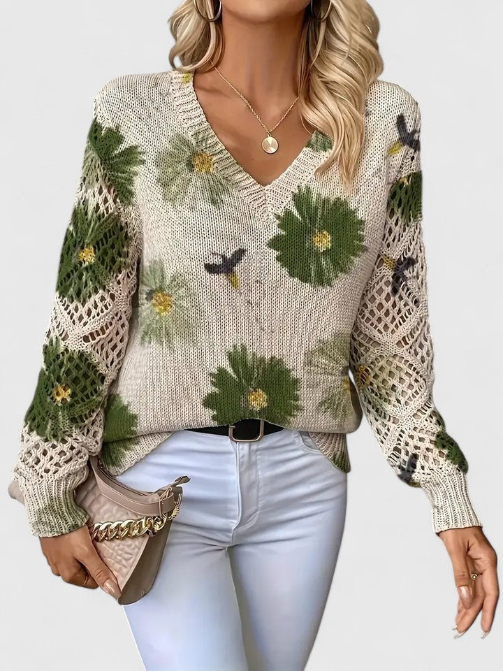Magnolia | Pull élégant avec motif floral