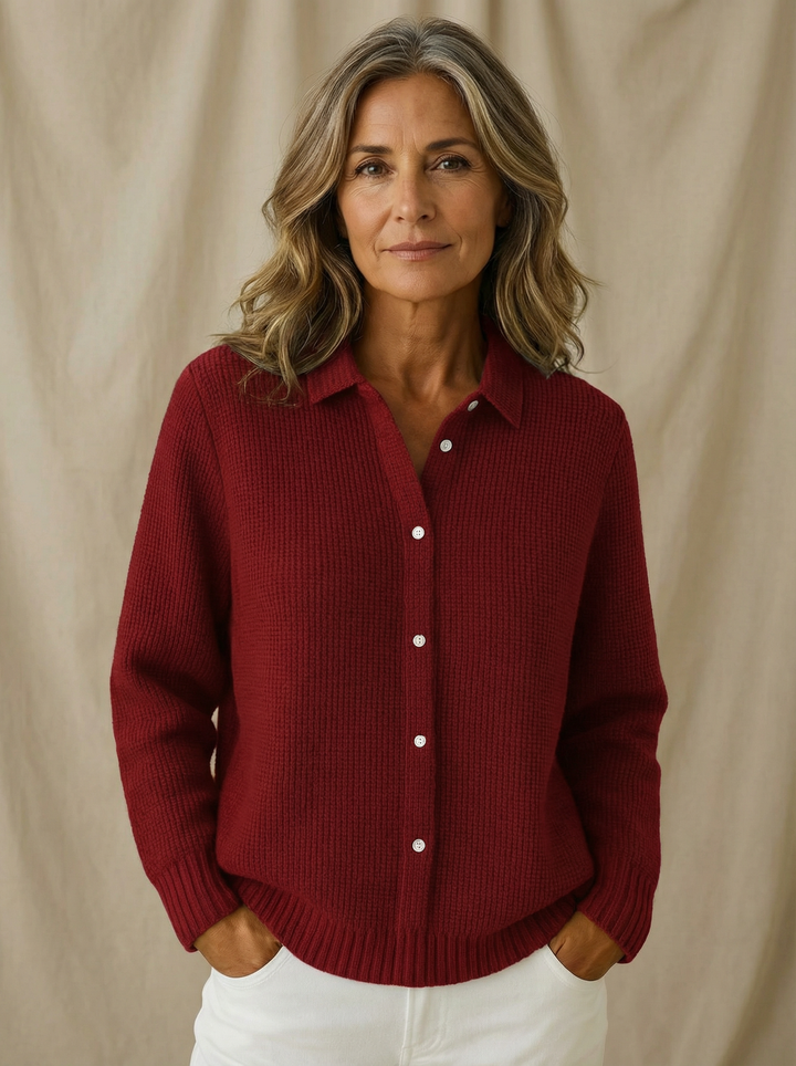 Elaine | Cardigan Classique en Tricot avec Boutons