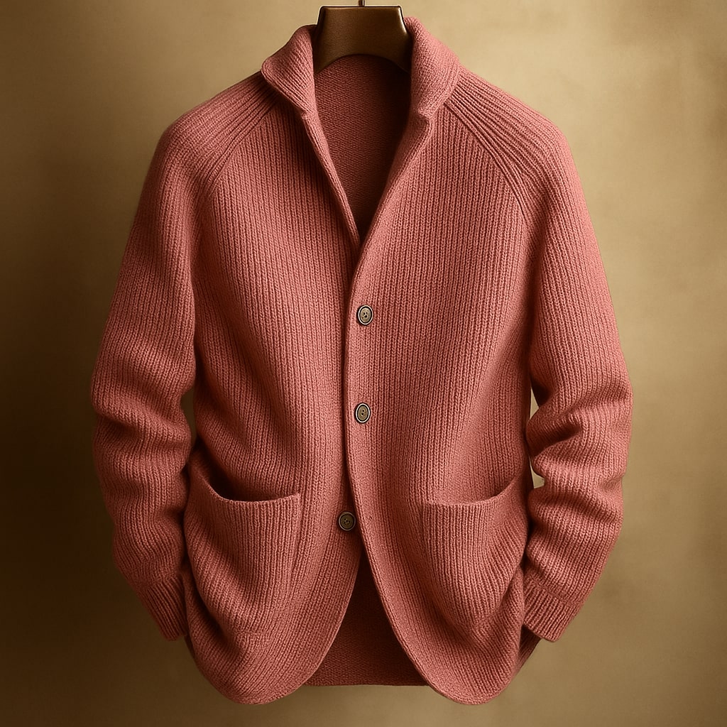 SILVORO | CARDIGAN EN LAINE CÔTELÉE POUR HOMME