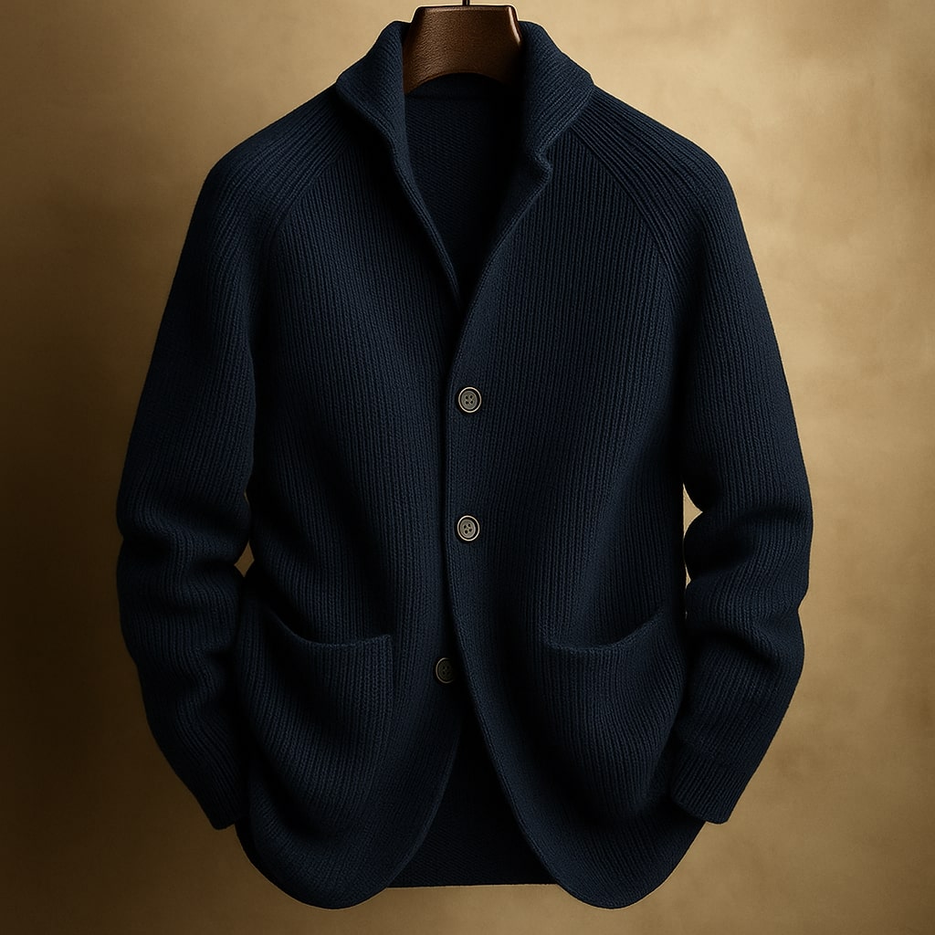 SILVORO | CARDIGAN EN LAINE CÔTELÉE POUR HOMME