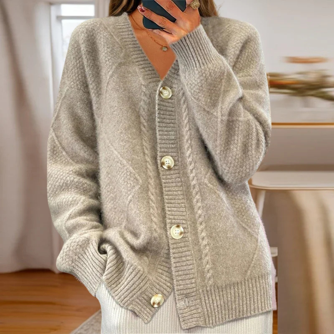 Éloise | Cardigan en Tricot Câblé Confortable
