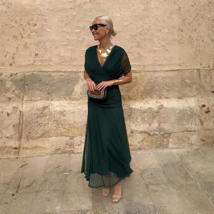 Louise | Robe de Soirée Maxi Élégante avec Décolleté en V